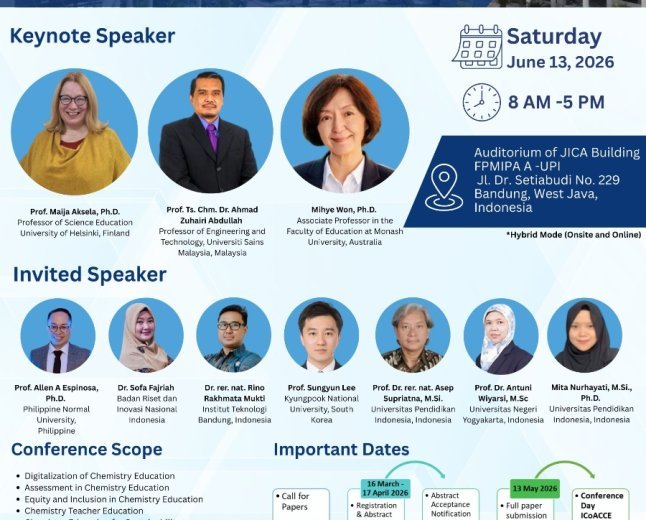 [13 Jun 2026] International Conference on Advances in Chemistry and Chemistry Education (ICoACCE) 2025